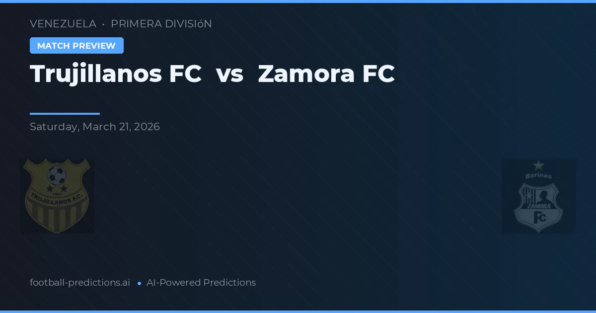 Trujillanos FC vs Zamora FC — pronostic și avancronică meci