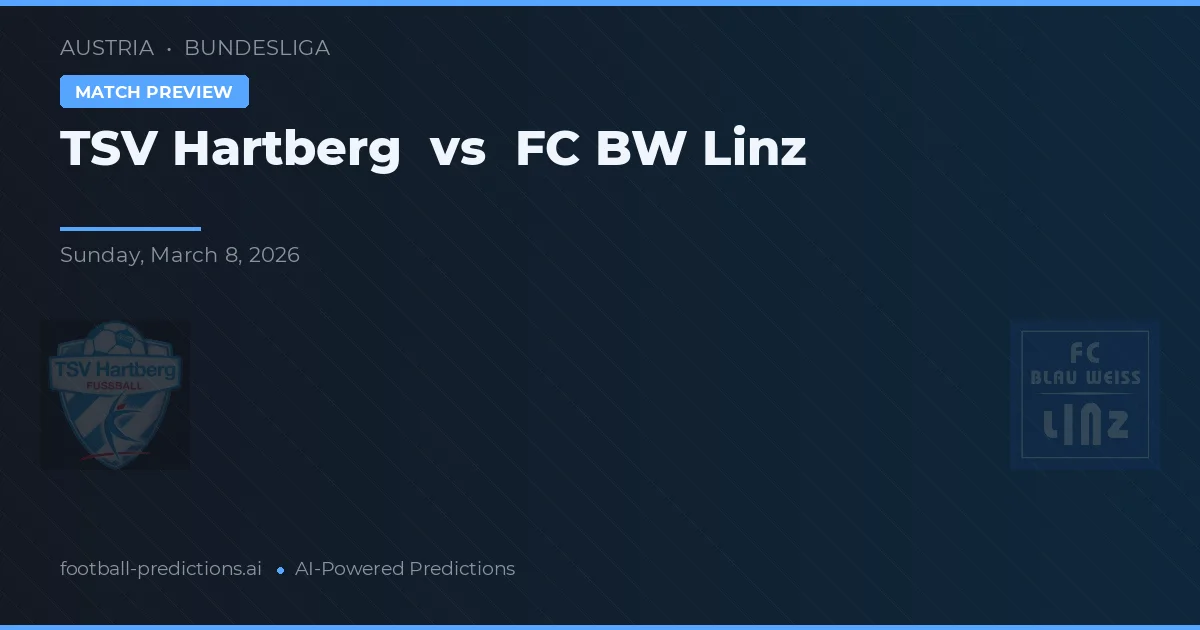 TSV Hartberg vs FC BW Linz — pronostic și avancronică meci