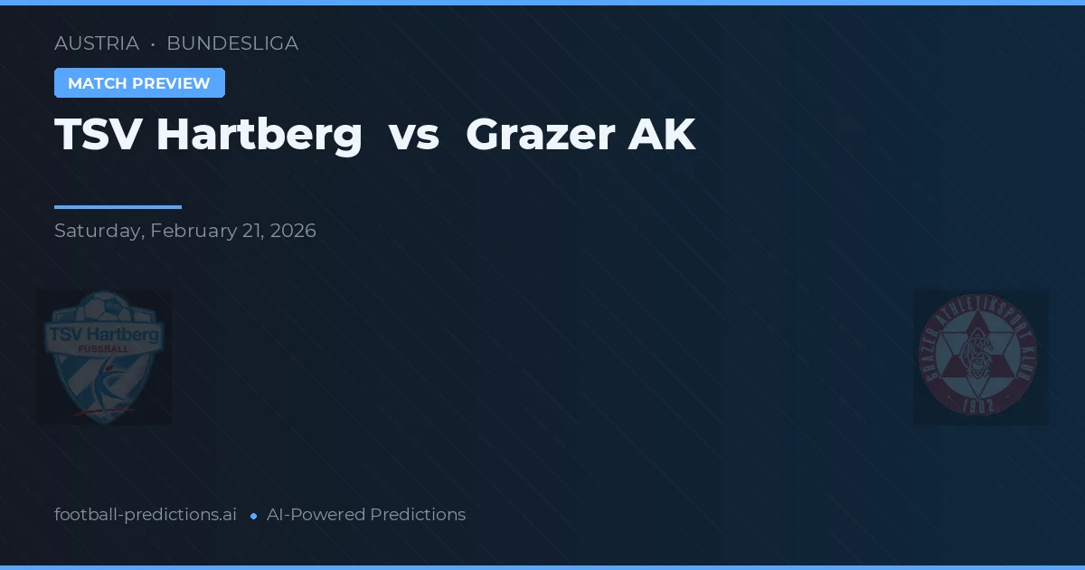 TSV Hartberg vs Grazer AK — pronostic și avancronică meci