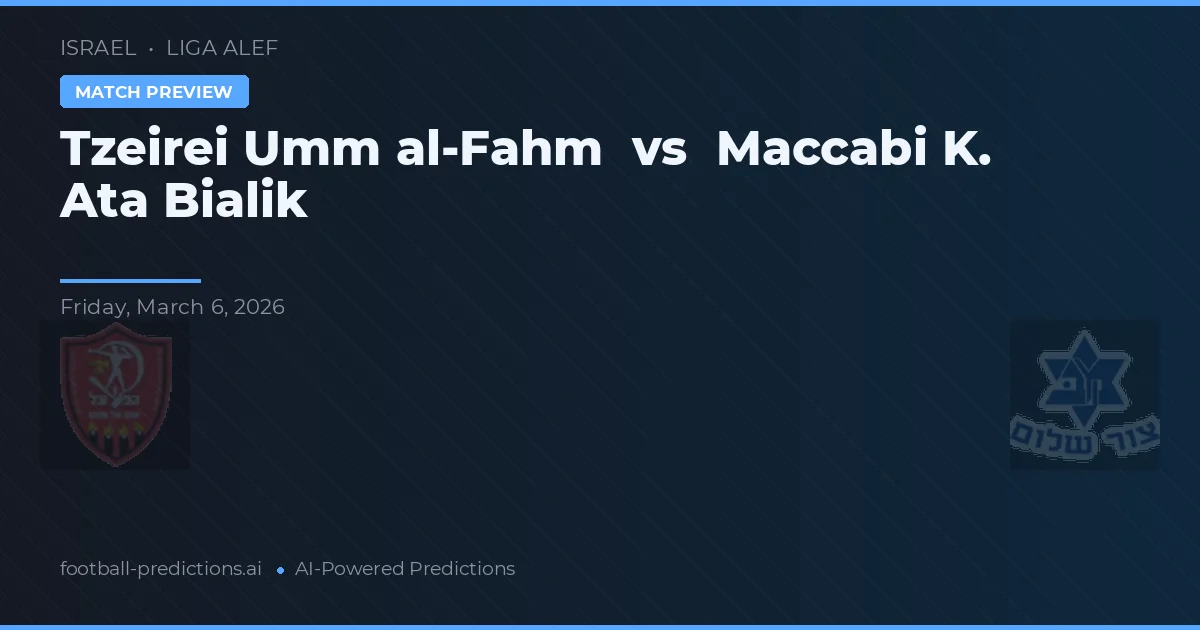 Tzeirei Umm al-Fahm vs Maccabi K. Ata Bialik — pronostic și avancronică meci