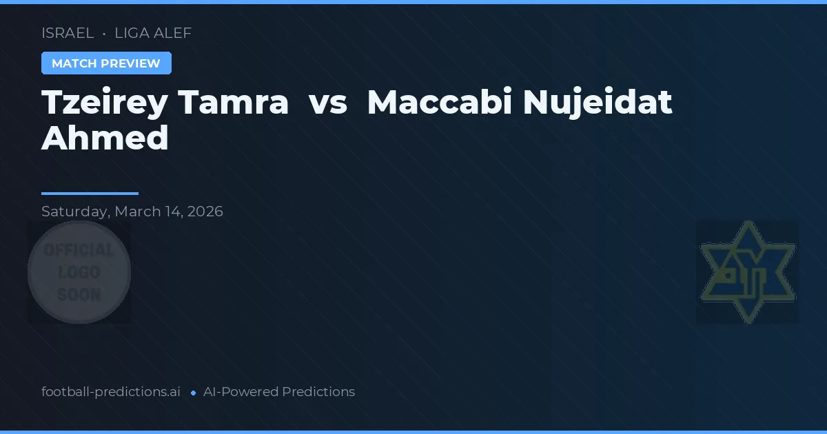 Tzeirey Tamra vs Maccabi Nujeidat Ahmed — pronostic și avancronică meci