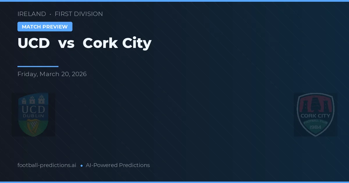 UCD vs Cork City — pronostic și avancronică meci