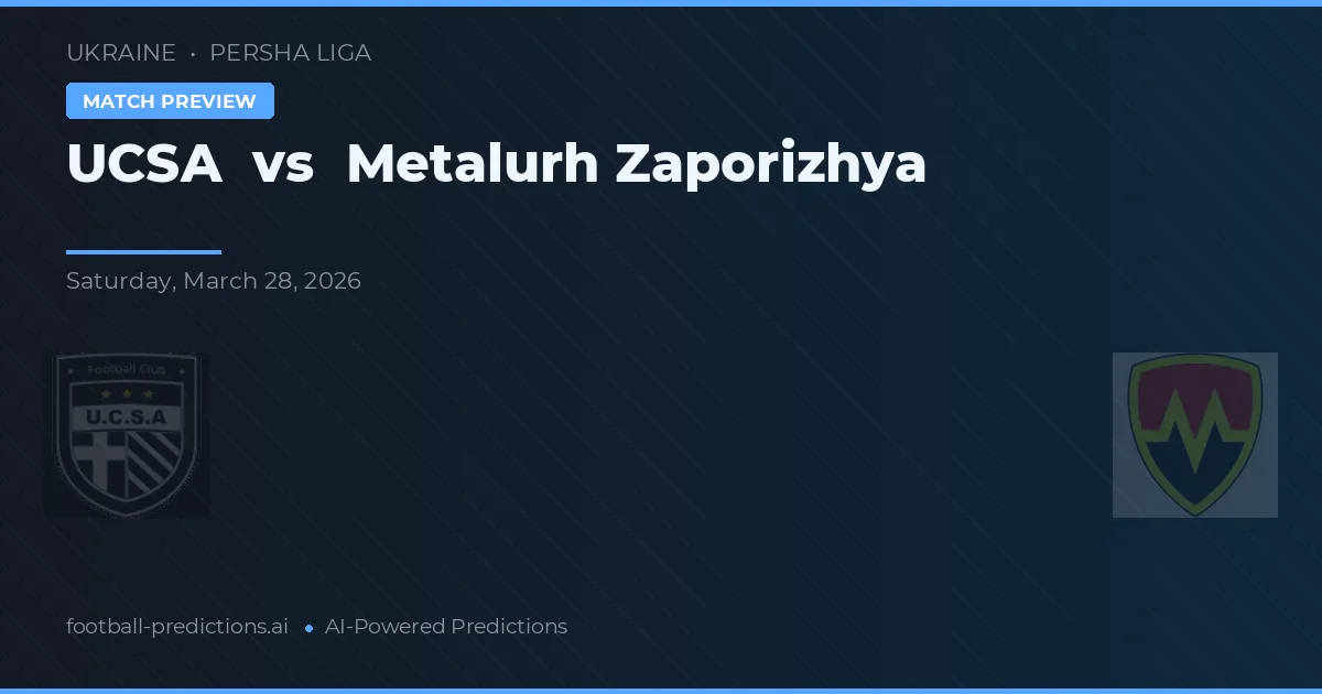 UCSA vs Metalurh Zaporizhya — pronostic și avancronică meci