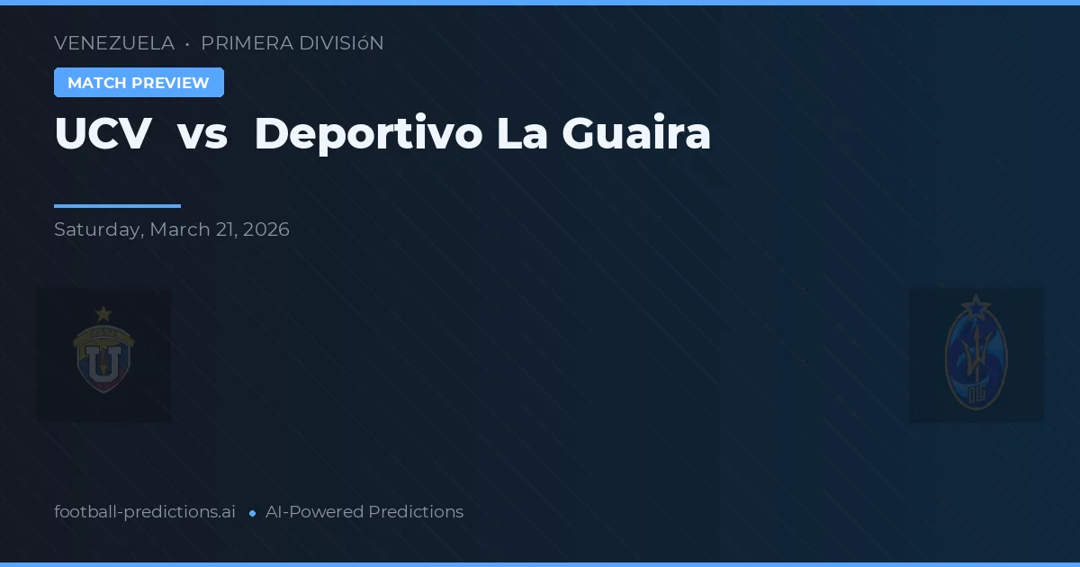 UCV vs Deportivo La Guaira — pronostic și avancronică meci