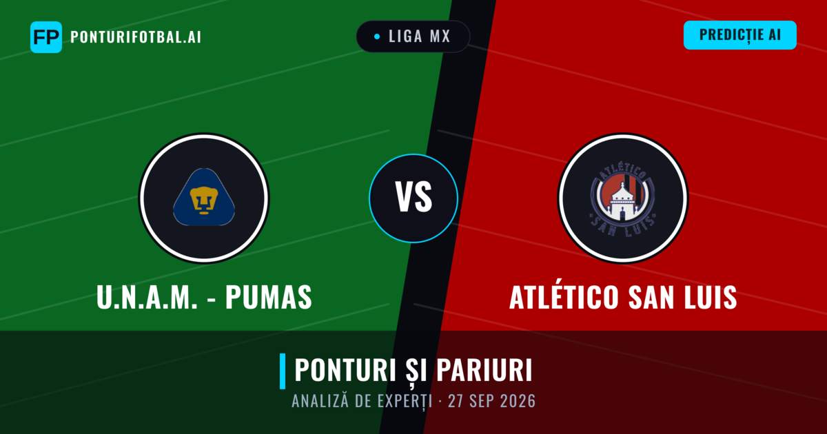 U.N.A.M. - Pumas vs Atlético San Luis — pronostic și avancronică meci