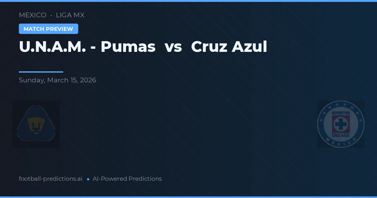 U.N.A.M. - Pumas vs Cruz Azul — pronostic și avancronică meci