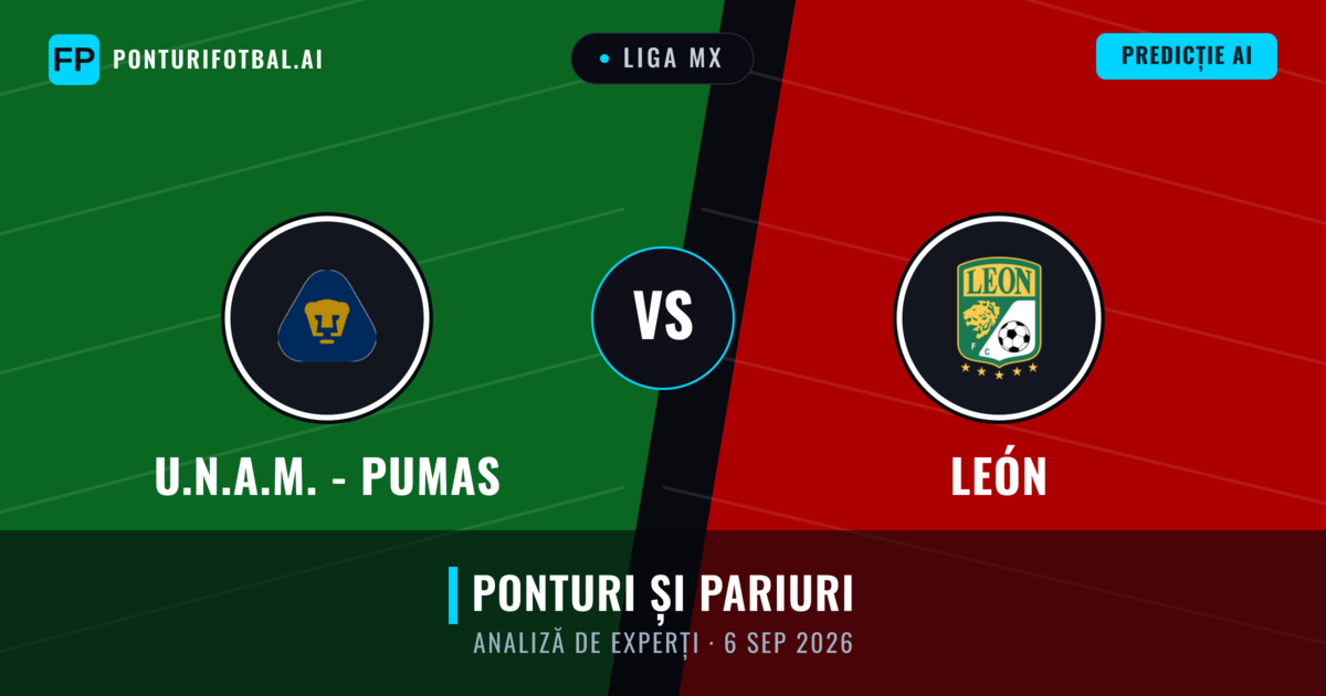 U.N.A.M. - Pumas vs León — pronostic și avancronică meci