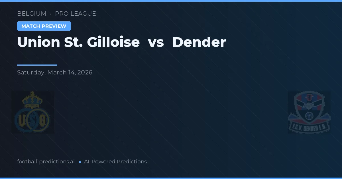 Union Saint-Gilloise vs Dender — pronostic și avancronică meci