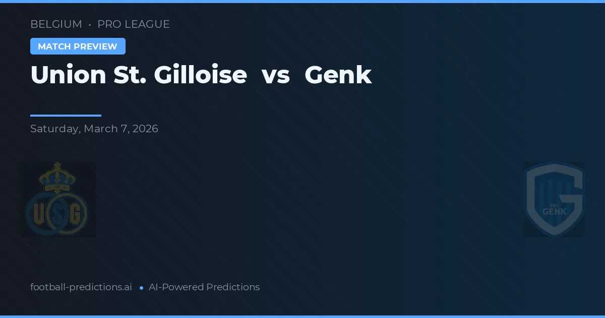 Union Saint-Gilloise vs Genk — pronostic și avancronică meci