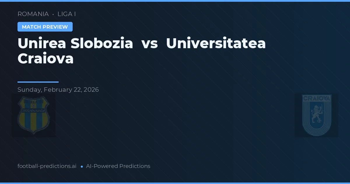 Unirea Slobozia vs Universitatea Craiova — pronostic și avancronică meci