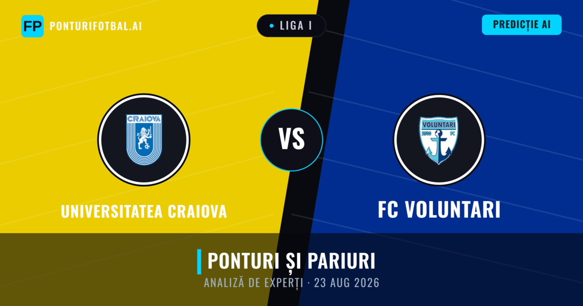 Universitatea Craiova vs FC Voluntari — pronostic și avancronică meci