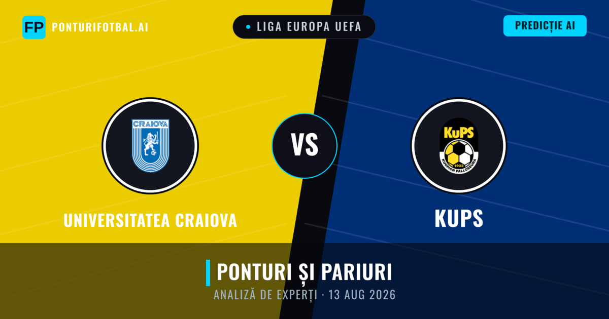 Universitatea Craiova vs KuPS — pronostic și avancronică meci