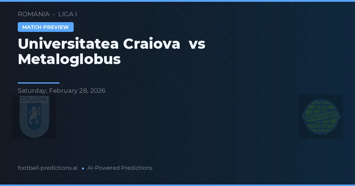 Universitatea Craiova vs Metaloglobus — pronostic și avancronică meci
