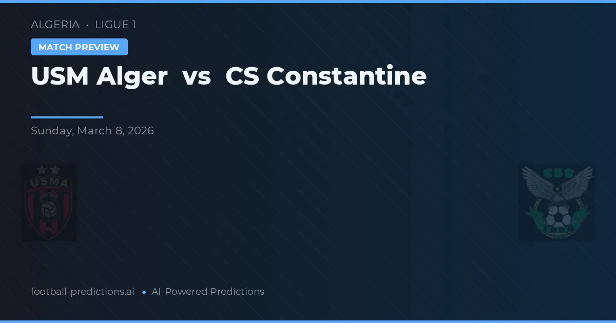 USM Alger vs CS Constantine — pronostic și avancronică meci