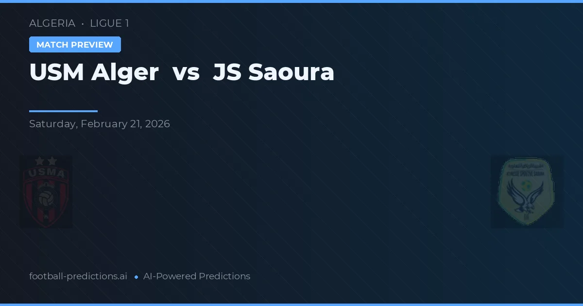 USM Alger vs JS Saoura — pronostic și avancronică meci