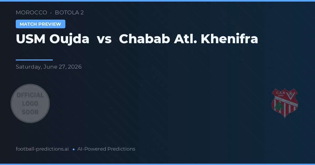 USM Oujda vs Chabab Atl. Khenifra — pronostic și avancronică meci