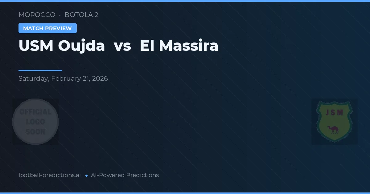 USM Oujda vs El Massira — pronostic și avancronică meci