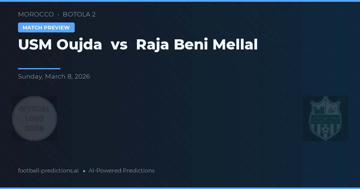 USM Oujda vs Raja Beni Mellal — pronostic și avancronică meci