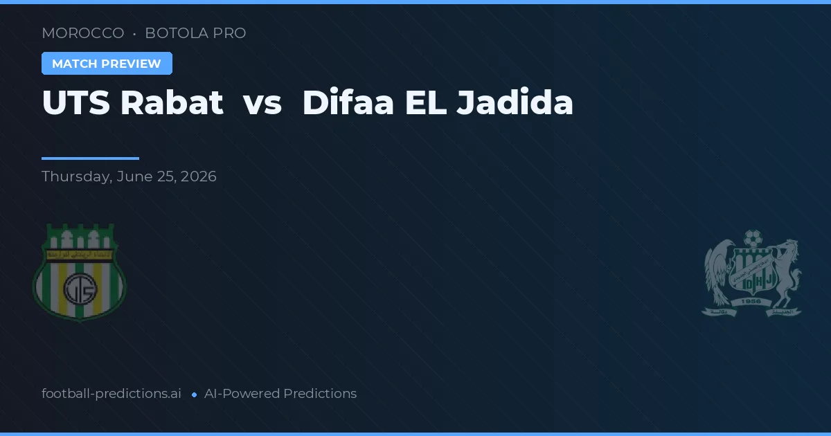 UTS Rabat vs Difaa EL Jadida — pronostic și avancronică meci