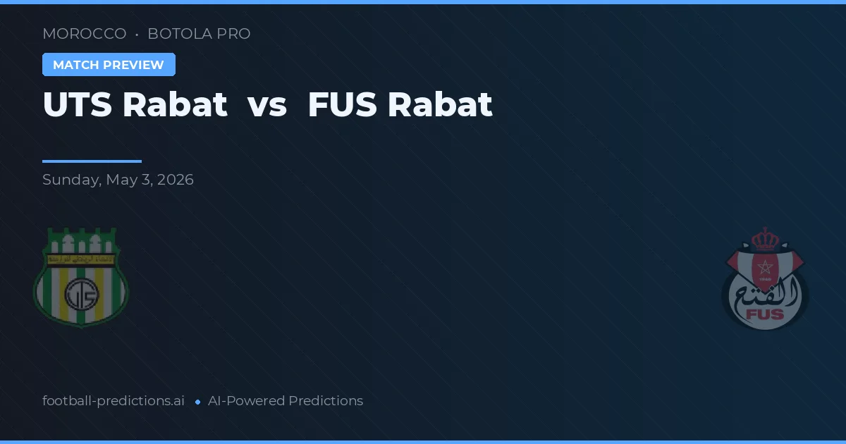 UTS Rabat vs FUS Rabat — pronostic și avancronică meci