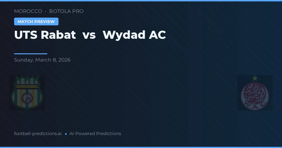 UTS Rabat vs Wydad AC — pronostic și avancronică meci