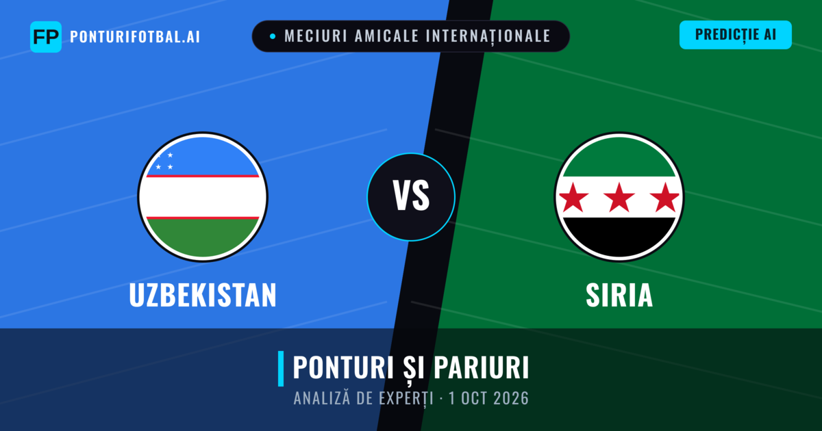 Uzbekistan vs Siria — pronostic și avancronică meci