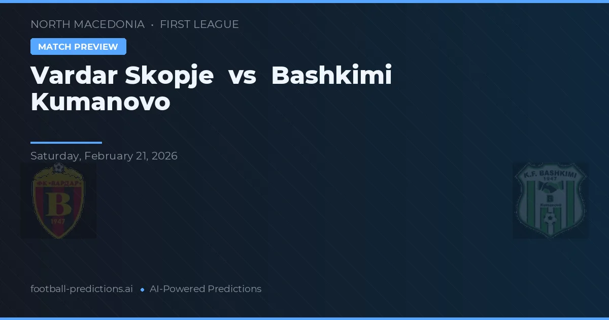 Vardar Skopje vs Bashkimi Kumanovo — pronostic și avancronică meci