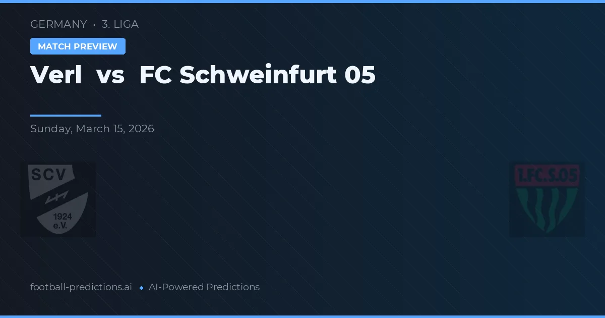 Verl vs FC Schweinfurt 05 — pronostic și avancronică meci