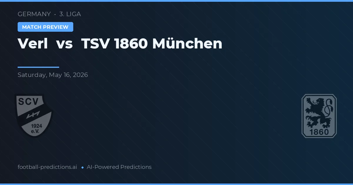 Verl vs TSV 1860 München — pronostic și avancronică meci