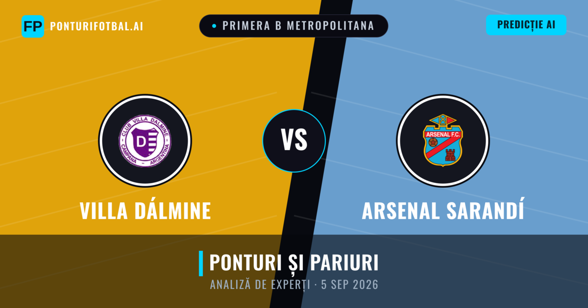 Villa Dálmine vs Arsenal Sarandí — pronostic și avancronică meci