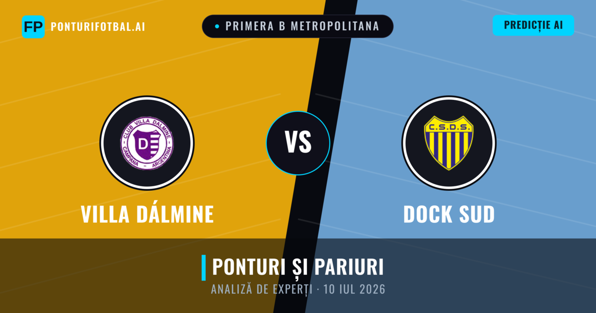 Villa Dálmine vs Dock Sud — pronostic și avancronică meci