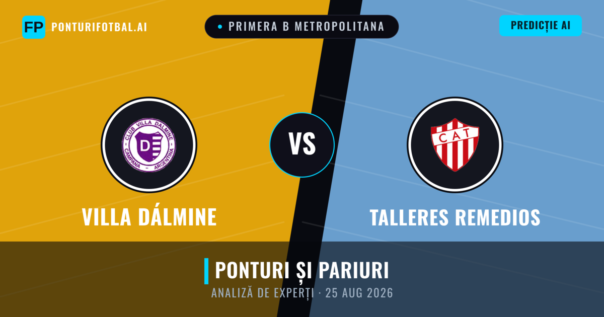 Villa Dálmine vs Talleres Remedios — pronostic și avancronică meci