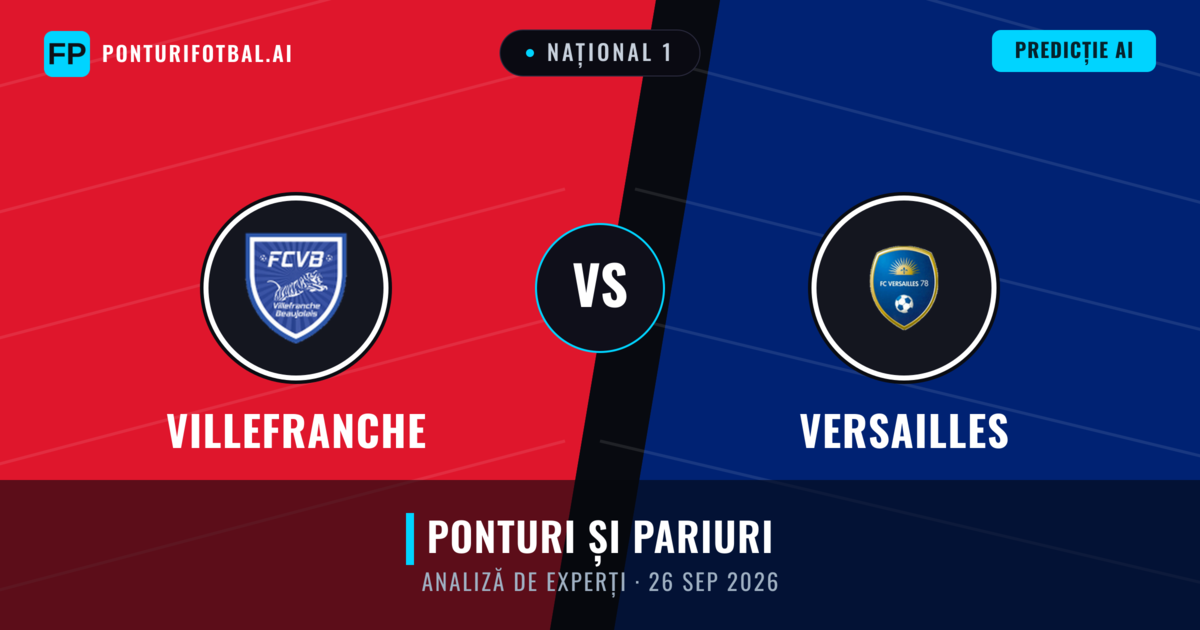 Villefranche vs Versailles — pronostic și avancronică meci
