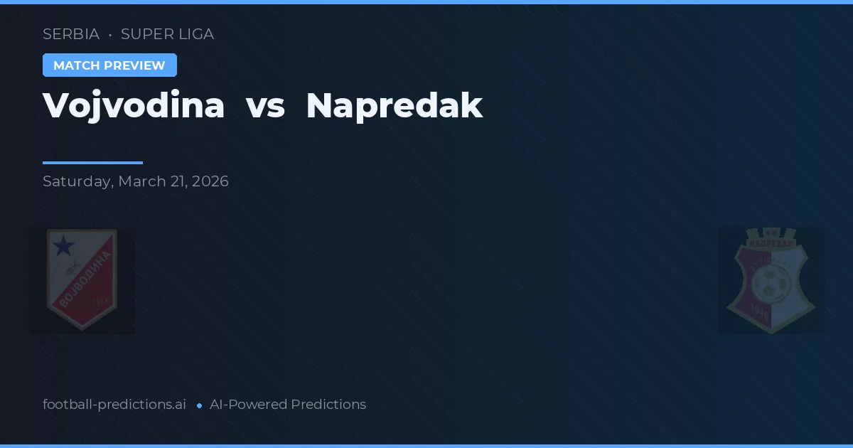 Vojvodina vs Napredak — pronostic și avancronică meci