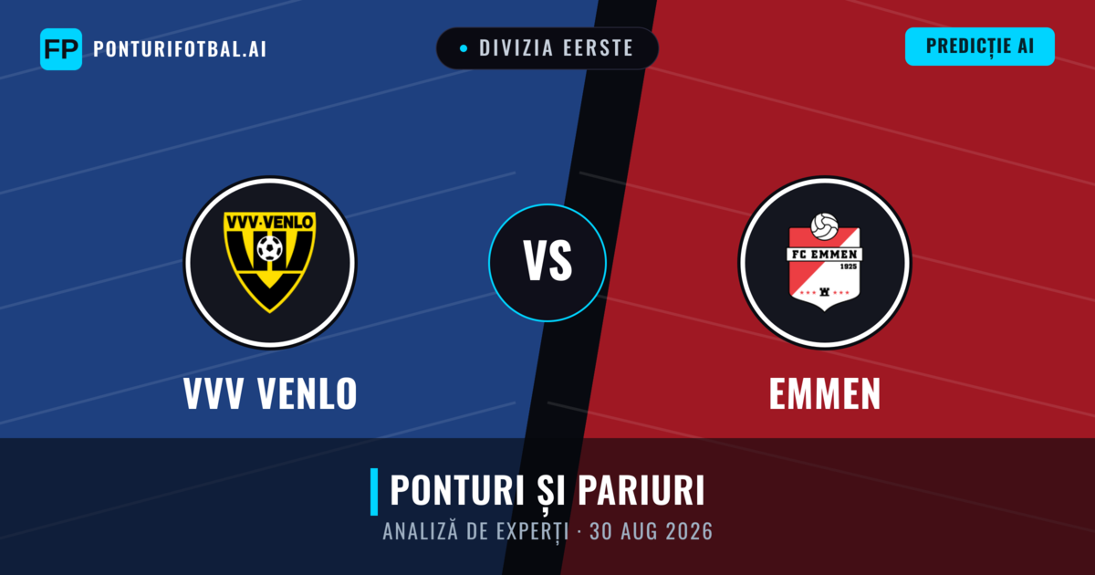 VVV Venlo vs Emmen — pronostic și avancronică meci