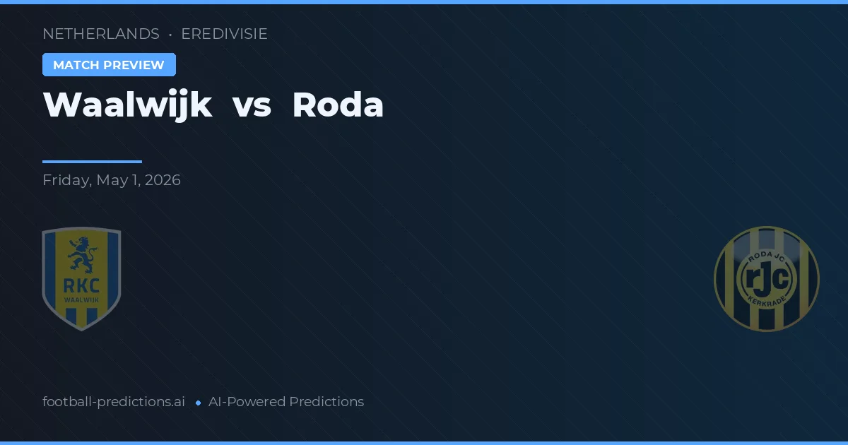 Waalwijk vs Roda JC — pronostic și avancronică meci
