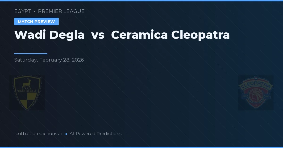 Wadi Degla vs Ceramica Cleopatra — pronostic și avancronică meci