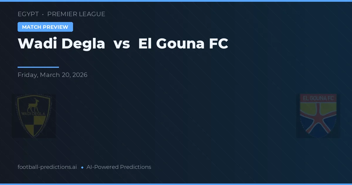 Wadi Degla vs El Gouna FC — pronostic și avancronică meci