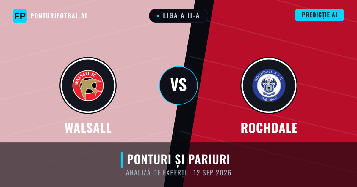 Walsall vs Rochdale — pronostic și avancronică meci
