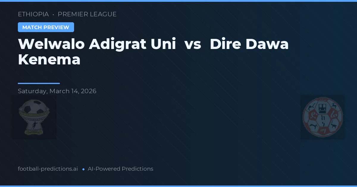 Welwalo Adigrat Uni vs Dire Dawa Kenema — pronostic și avancronică meci