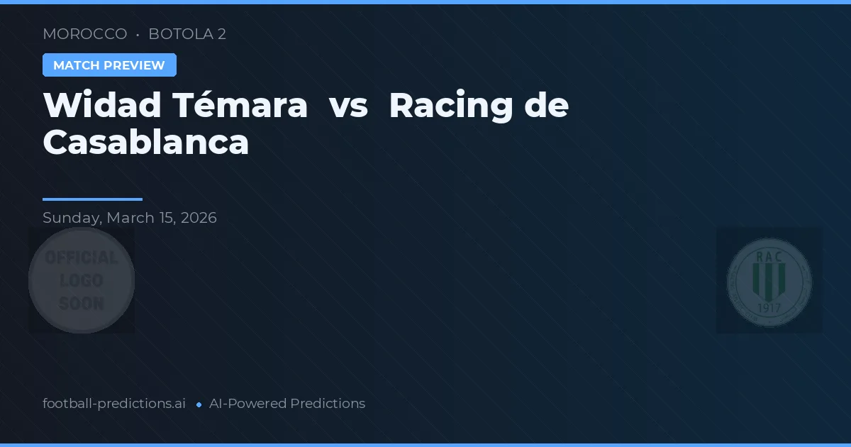 Widad Témara vs Racing de Casablanca — pronostic și avancronică meci