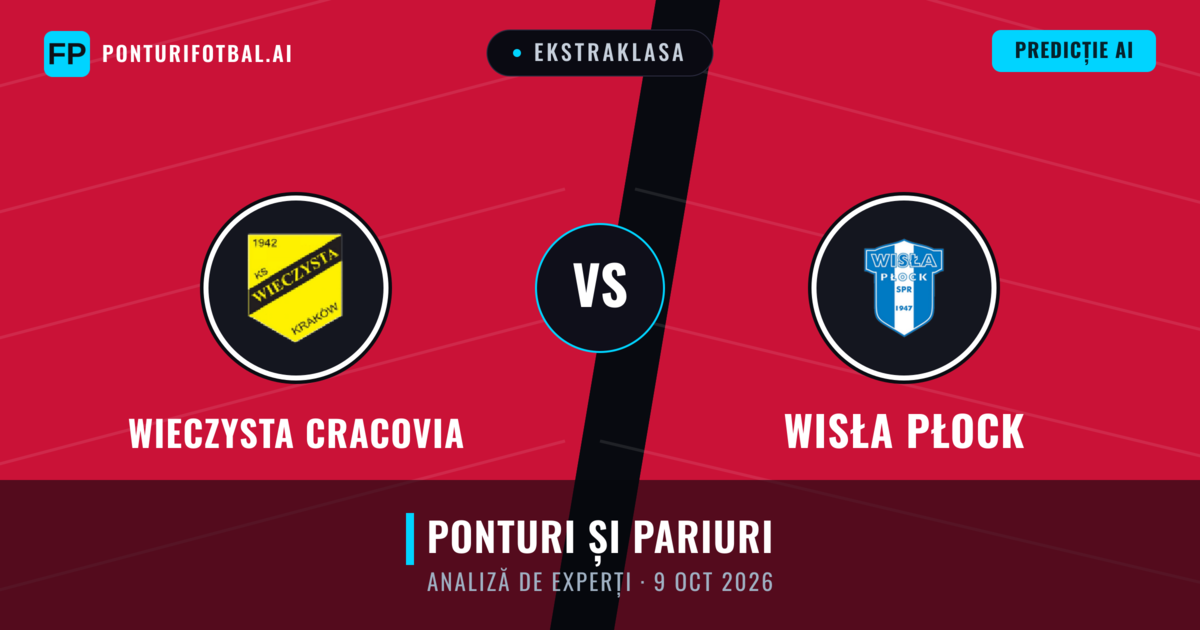 Wieczysta Cracovia vs Wisła Płock — pronostic și avancronică meci