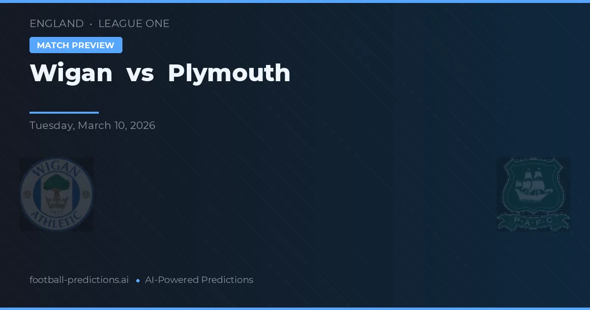 Wigan vs Plymouth — pronostic și avancronică meci