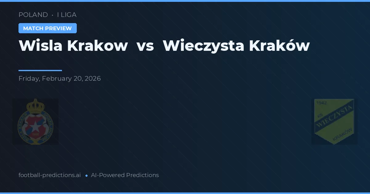 Wisła Kraków vs Wieczysta Cracovia — pronostic și avancronică meci
