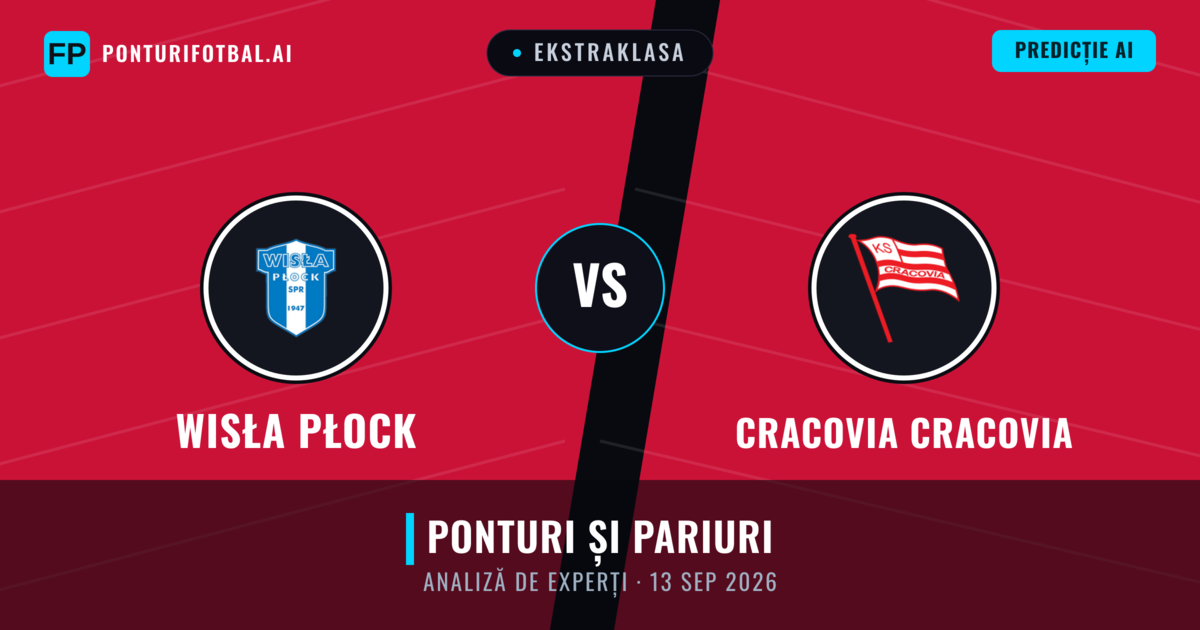 Wisła Płock vs Cracovia Cracovia — pronostic și avancronică meci