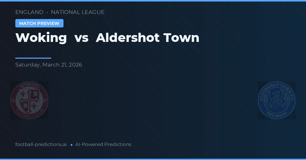 Woking vs Aldershot Town — pronostic și avancronică meci