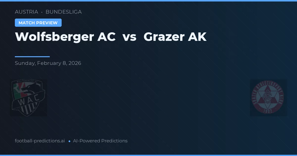Wolfsberger AC vs Grazer AK — pronostic și avancronică meci