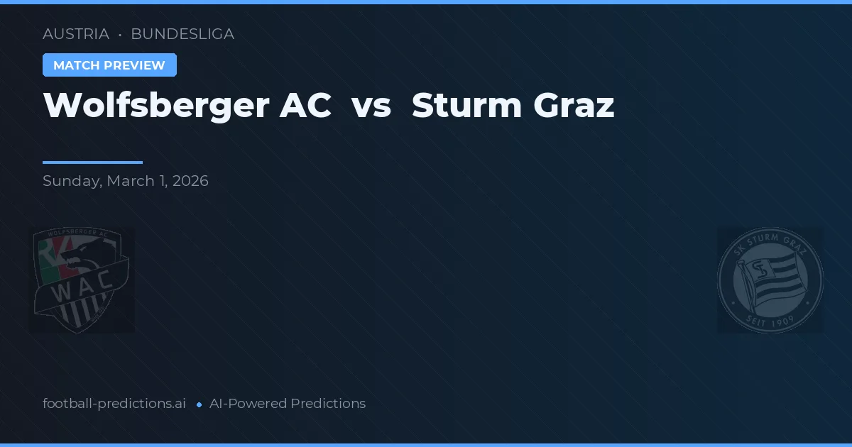 Wolfsberger AC vs Sturm Graz — pronostic și avancronică meci