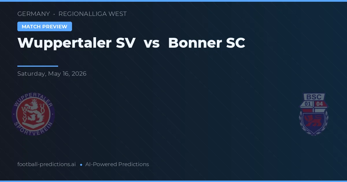 Wuppertaler SV vs Bonner SC — pronostic și avancronică meci