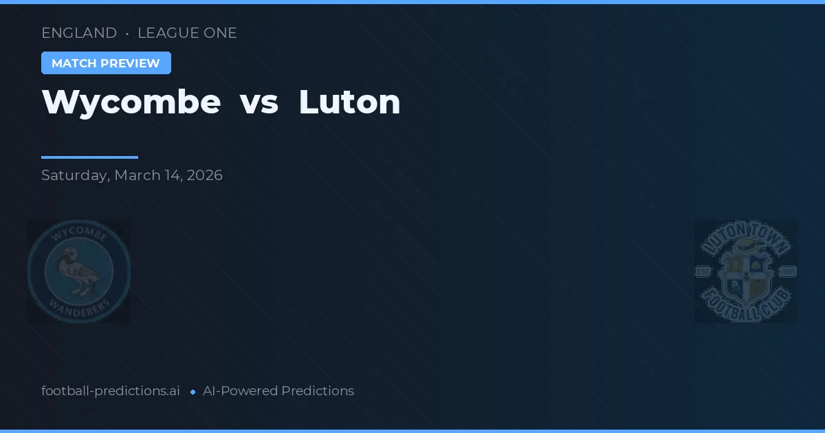 Wycombe vs Luton — pronostic și avancronică meci